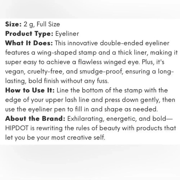 HIPDOT Jet Black Stamp+Thick Liner - Picture 2 of 7